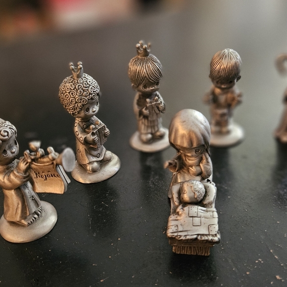 Other - Peweter Precious Moments Jonathan And David 1982 Nativity Scene